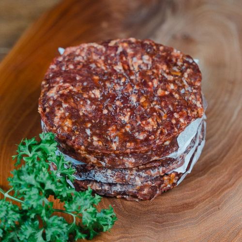 Bio Longhorn Burger Paddies Rinderhackfleisch der Texas Longhorn Ranch